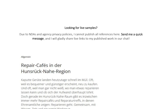 write high quality german SEO articles and website copy